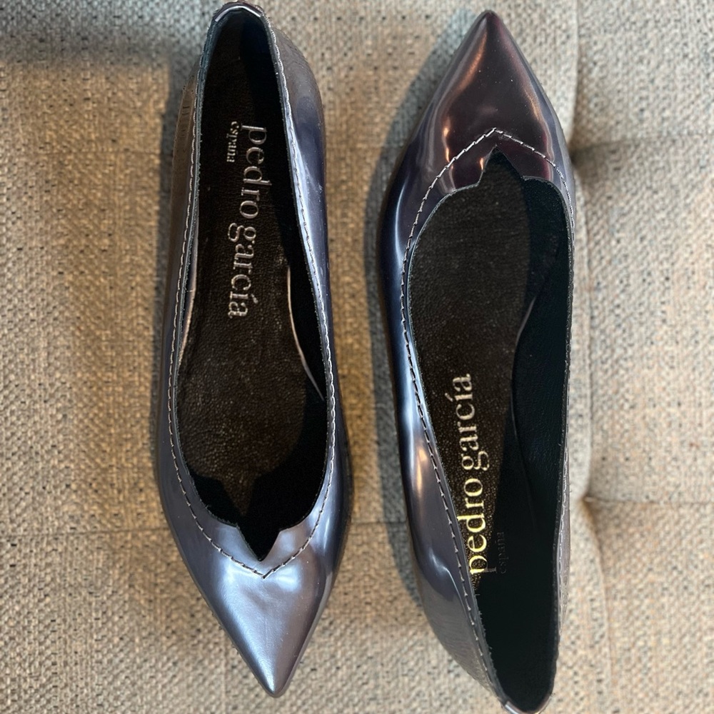 Pedro Garcia Pointy Toe Metallic Flats Size 39